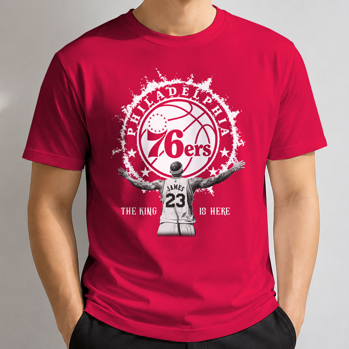 Philadelphia 76ers LeBron James #23 One Side Printed T-shirt V1