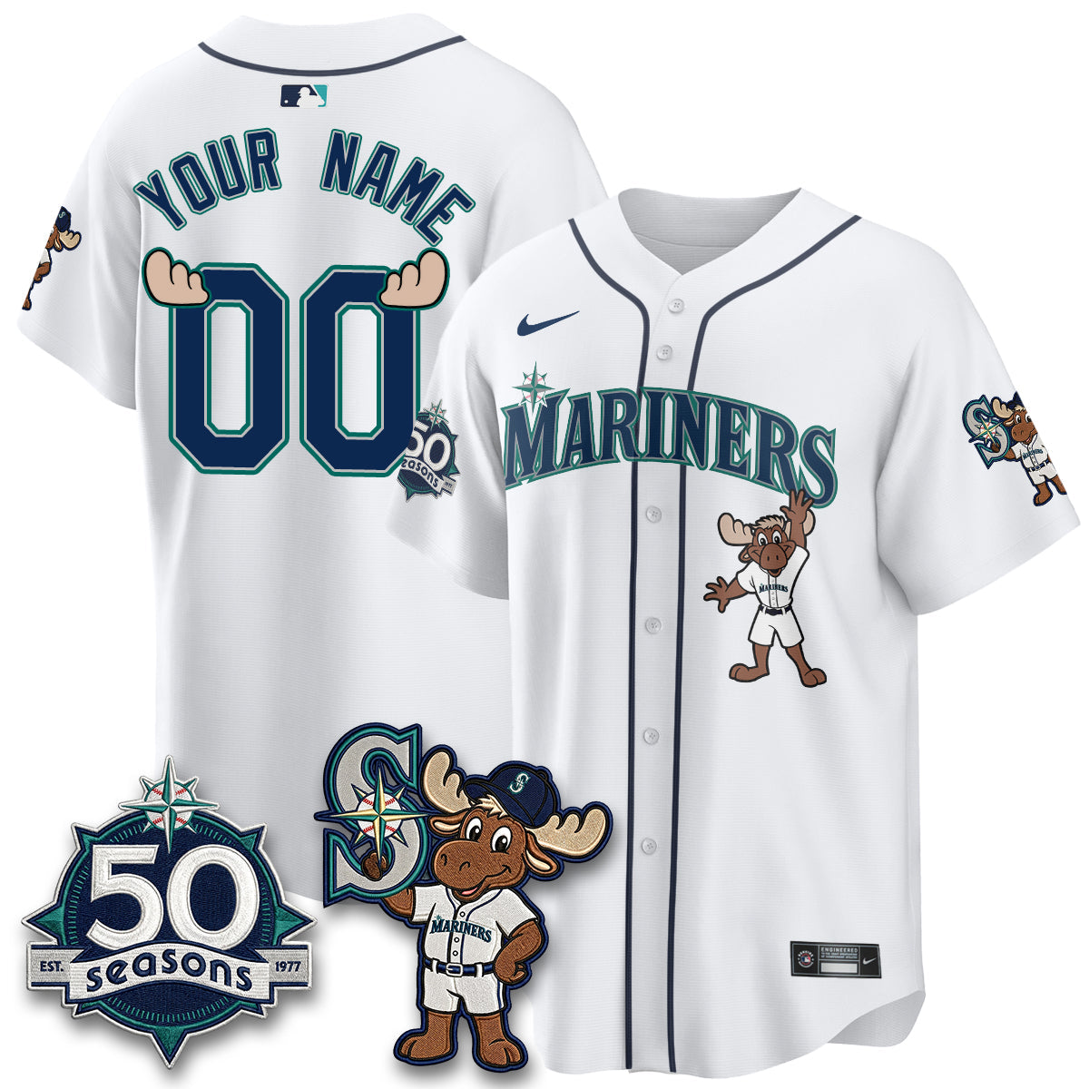 SEA Mascot Custom Jersey - All Stitched