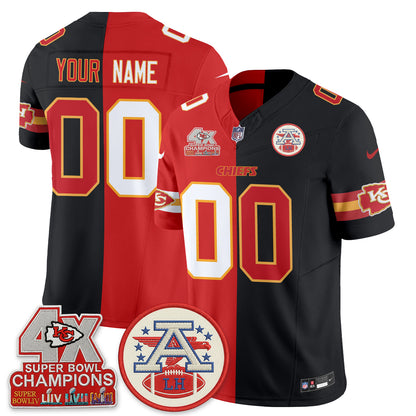 Kansas City Chiefs Split Edition Vapor Custom Jersey - Stitched