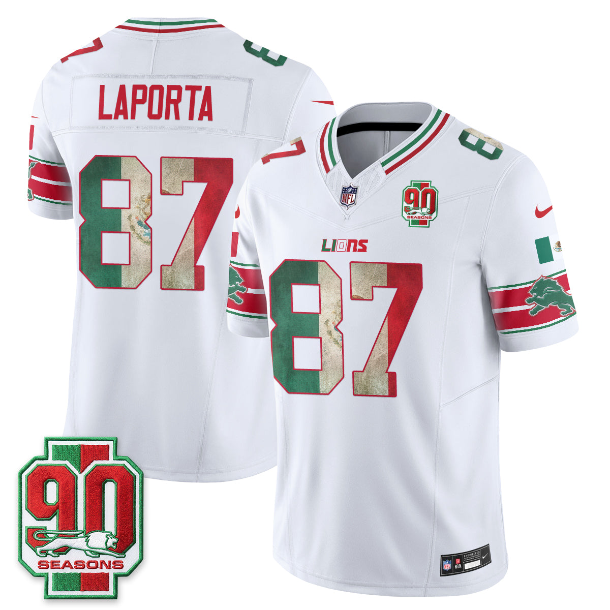 DET Mexico Edition Vapor Jersey - Stitched
