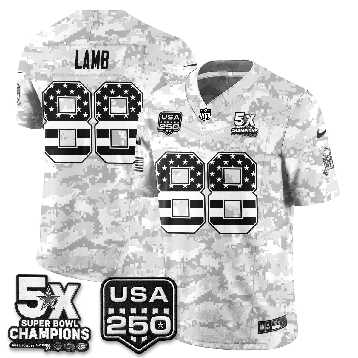 DAL 2026 Salute to Service Edition Vapor Jersey V2- Stitched