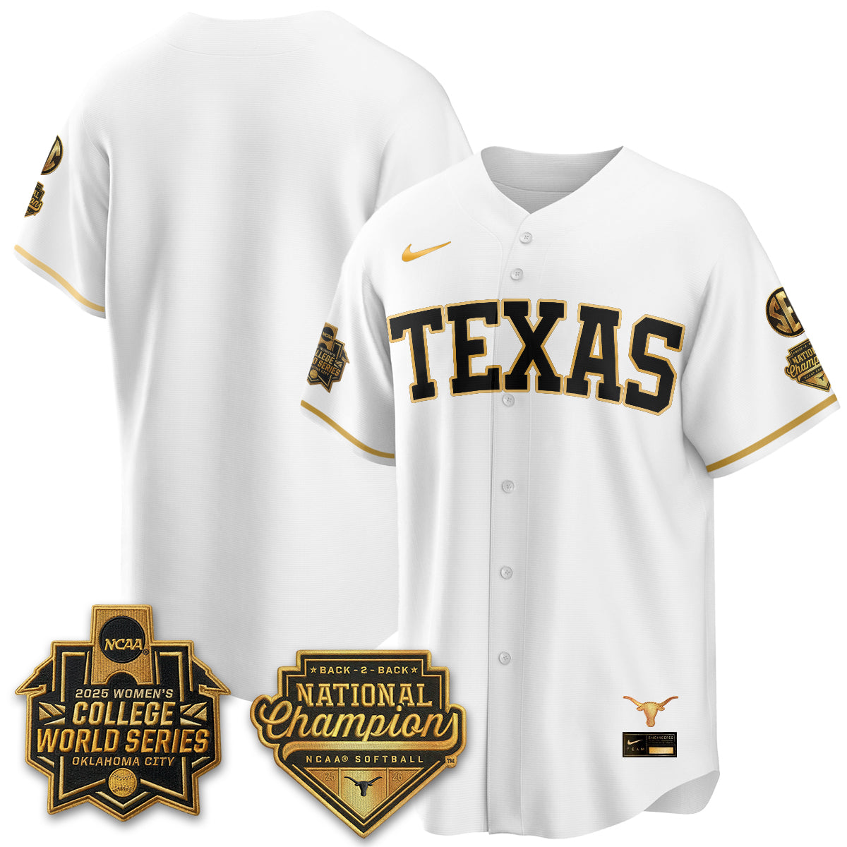 Texas Longhorns Softball 2026 World Series (WCWS) Vapor Premier Limited Jersey - B2B Champs - All Stitched