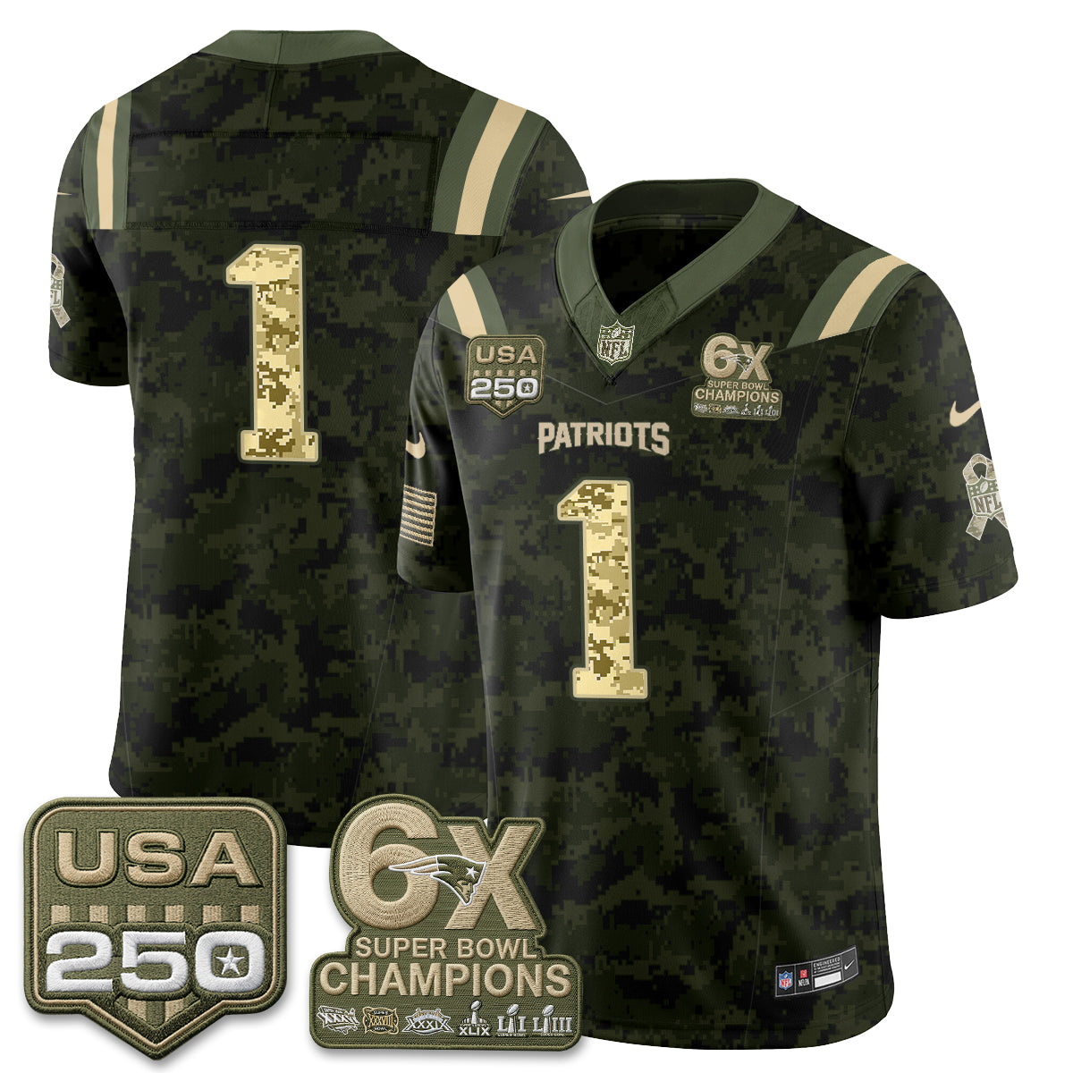 New England Patriots 2026 Salute to Service Edition Vapor Jersey - Stitched