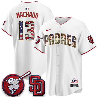 San Diego Padres 2026 Independence Day USA Vapor Limited Jersey - Stitched