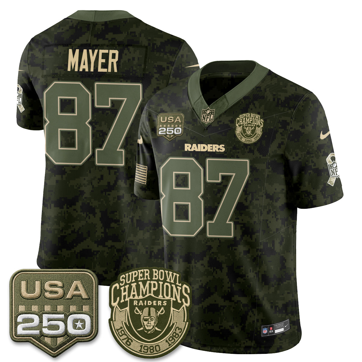 Las Vegas Raiders 2026 Salute to Service Edition Vapor Jersey - Stitched