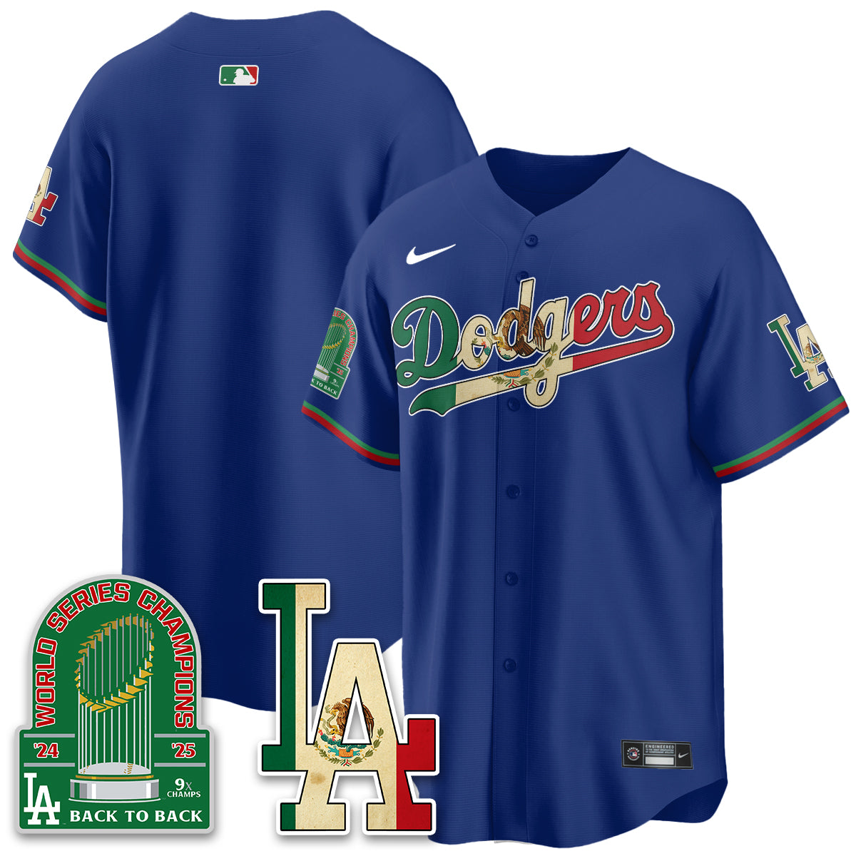 Los Angeles Dodgers Mexico Style Vapor Jersey- Stitched