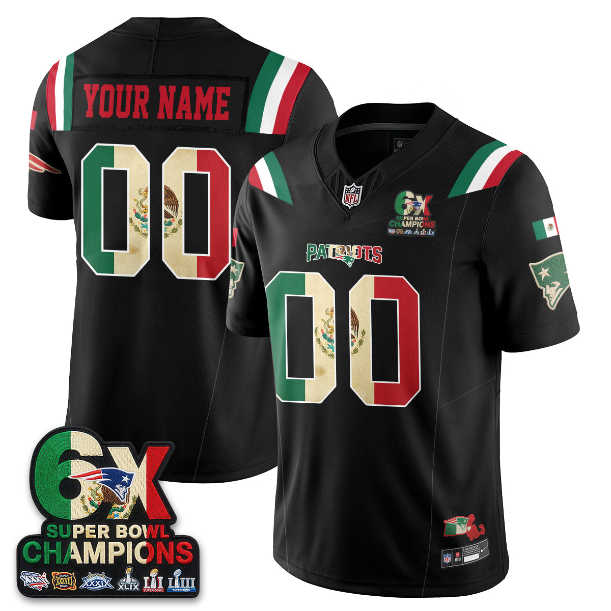 NE Mexico Edition Vapor Custom Jersey - Stitched