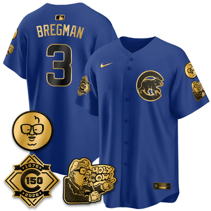 CHC 150th Anniversary Harry Caray Holy Cow Vapor Premier Limited Jersey - All Stitched V3