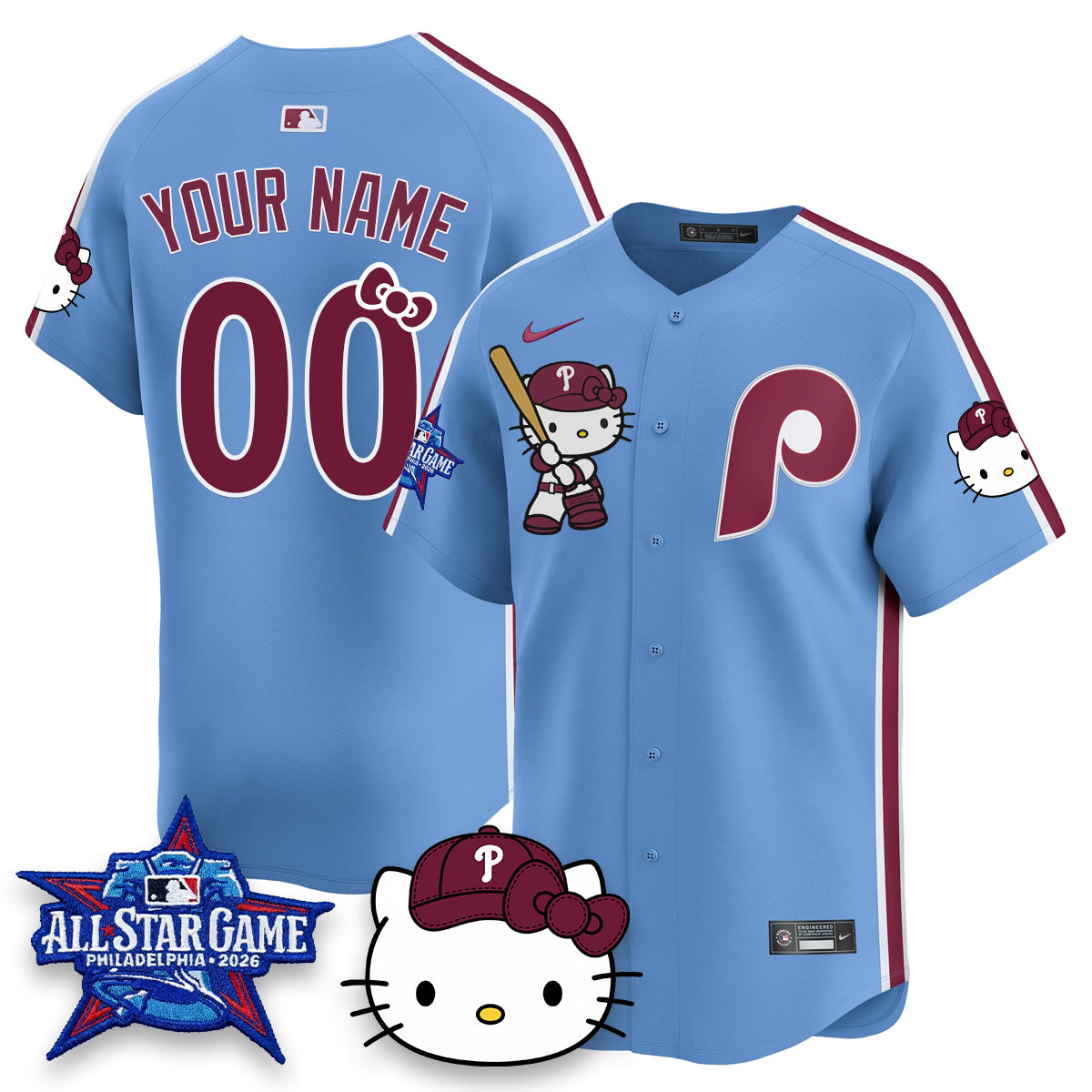 Philadelphia Phillies x Meow Kitty Vapor Limited Custom Jersey V2- Stitched