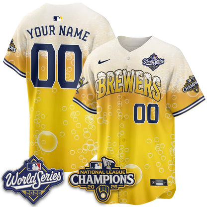 Milwaukee Brewers "Pitcher & Pint" 2026 NL Champions Custom Vapor Jersey - Stitched
