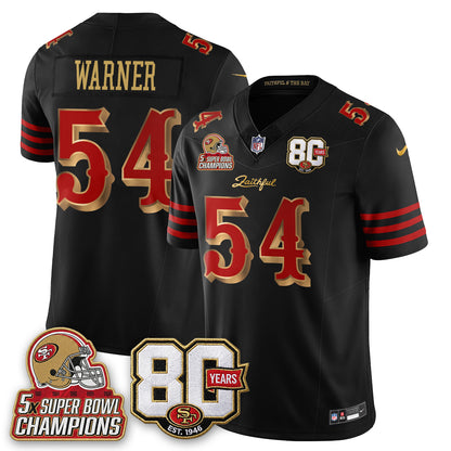 SF 80 Years & 5X Champs Rivalries Vapor Jersey - Stitched