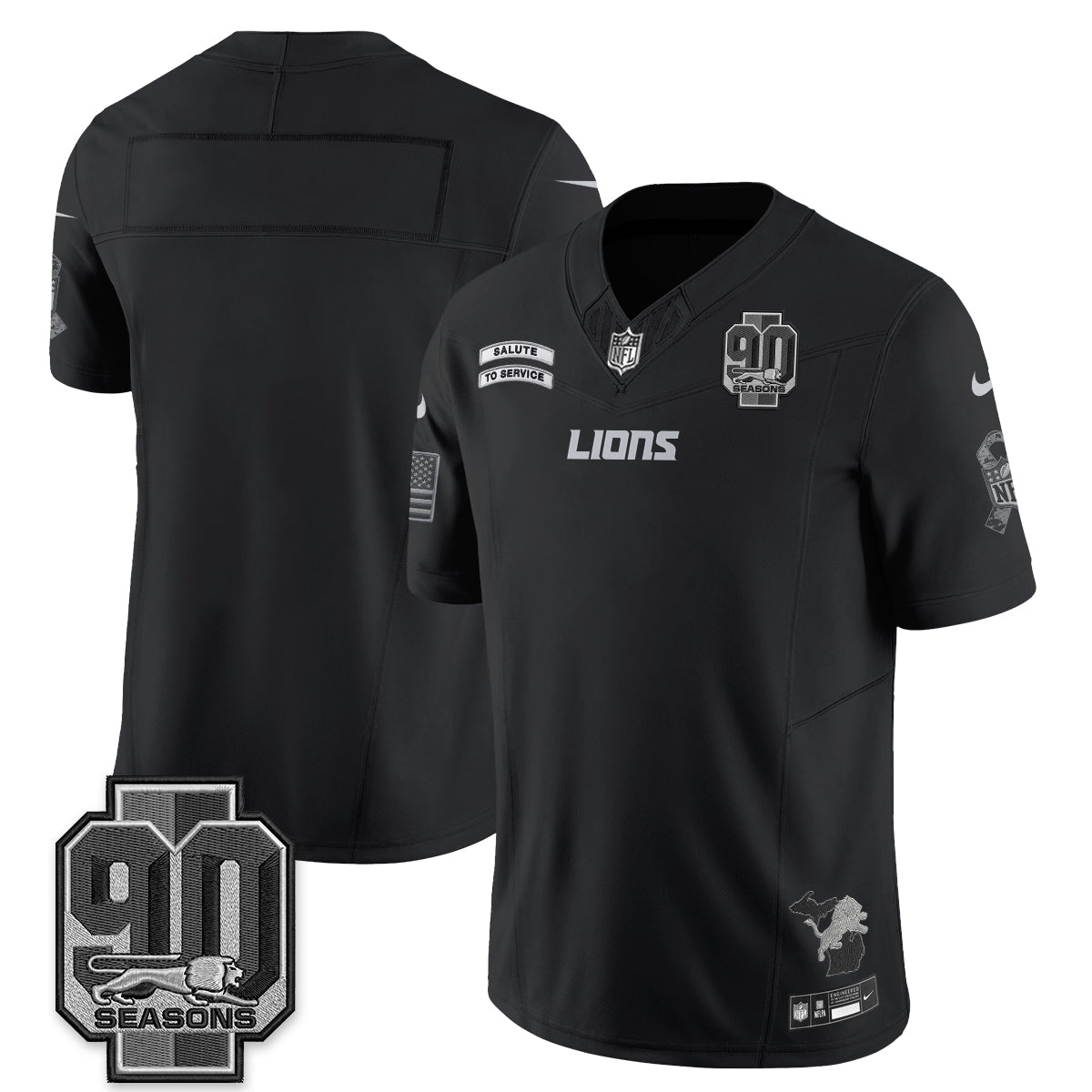 Detroit Lions 2026 Salute to Service Vapor Jersey V2- Stitched