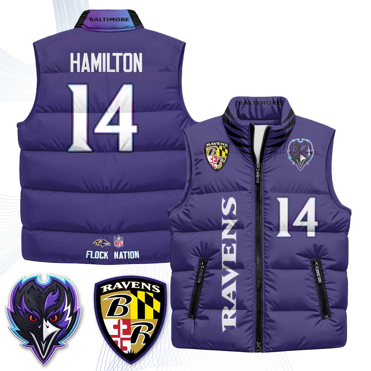 BAL "The Flock" Puffer Vest - Printed (V2)