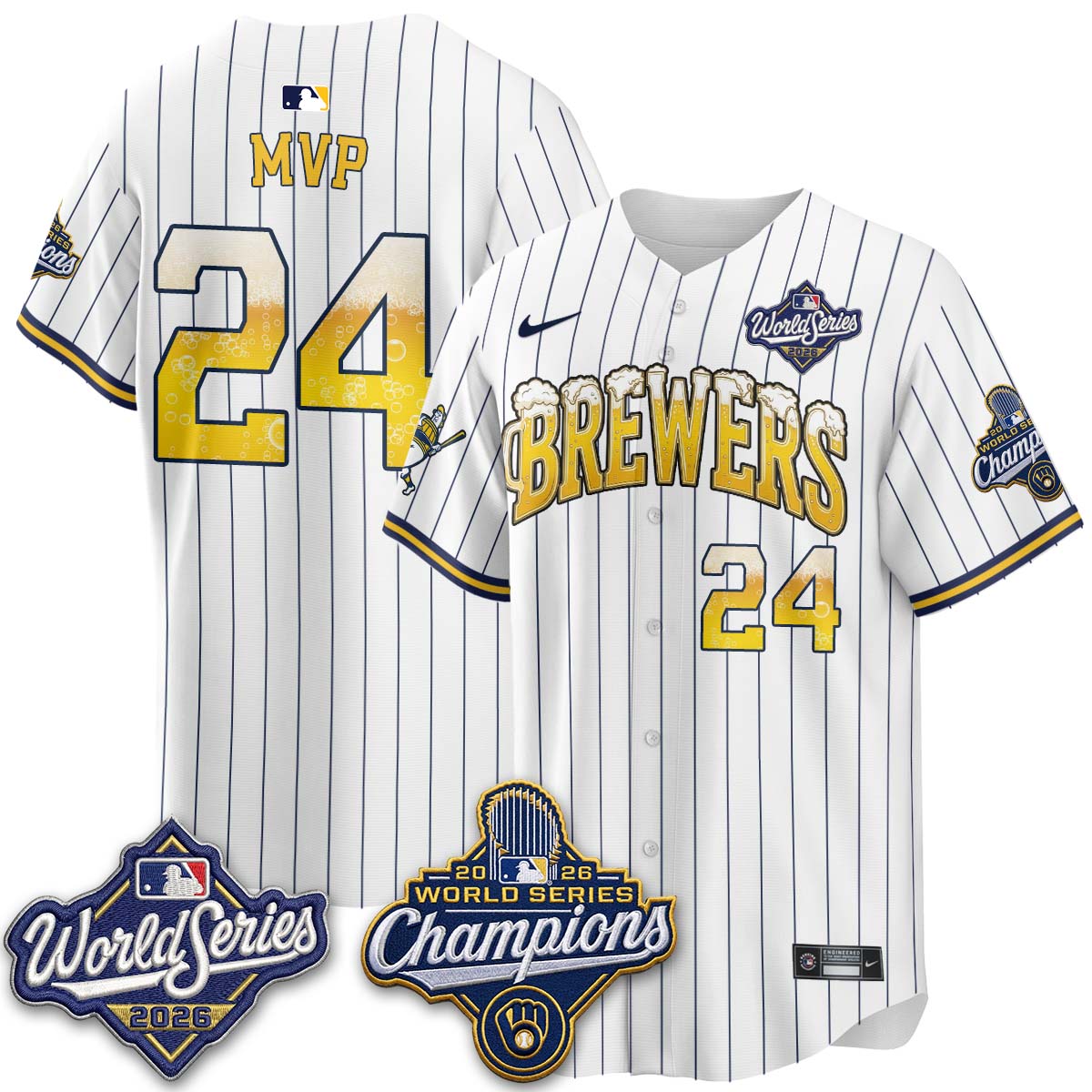 MIL "Pitcher & Pint" 2026 WS Champions Vapor Jersey - Stitched (#32 Tiktok)