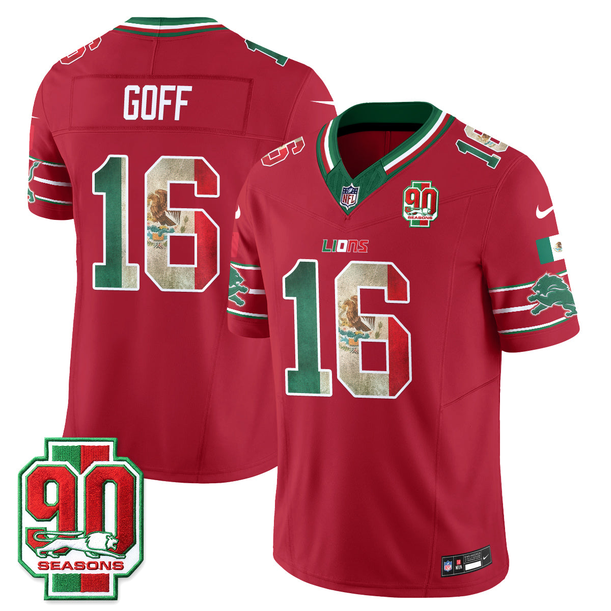DET Mexico Edition Vapor Jersey - Stitched
