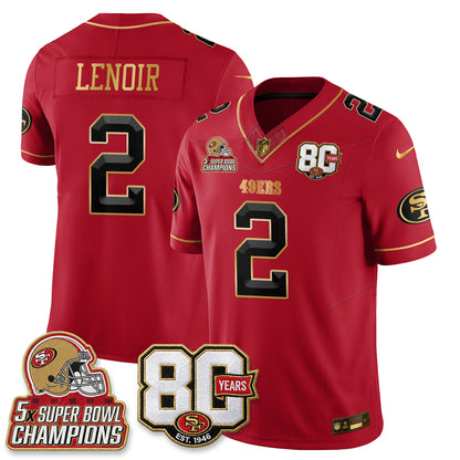SF 80 Years & 5X Champs Vapor Jersey - Stitched