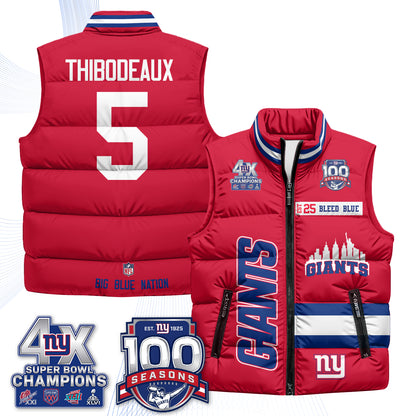 NYG 4X Champs S.Bowl Puffer Vest - Printed