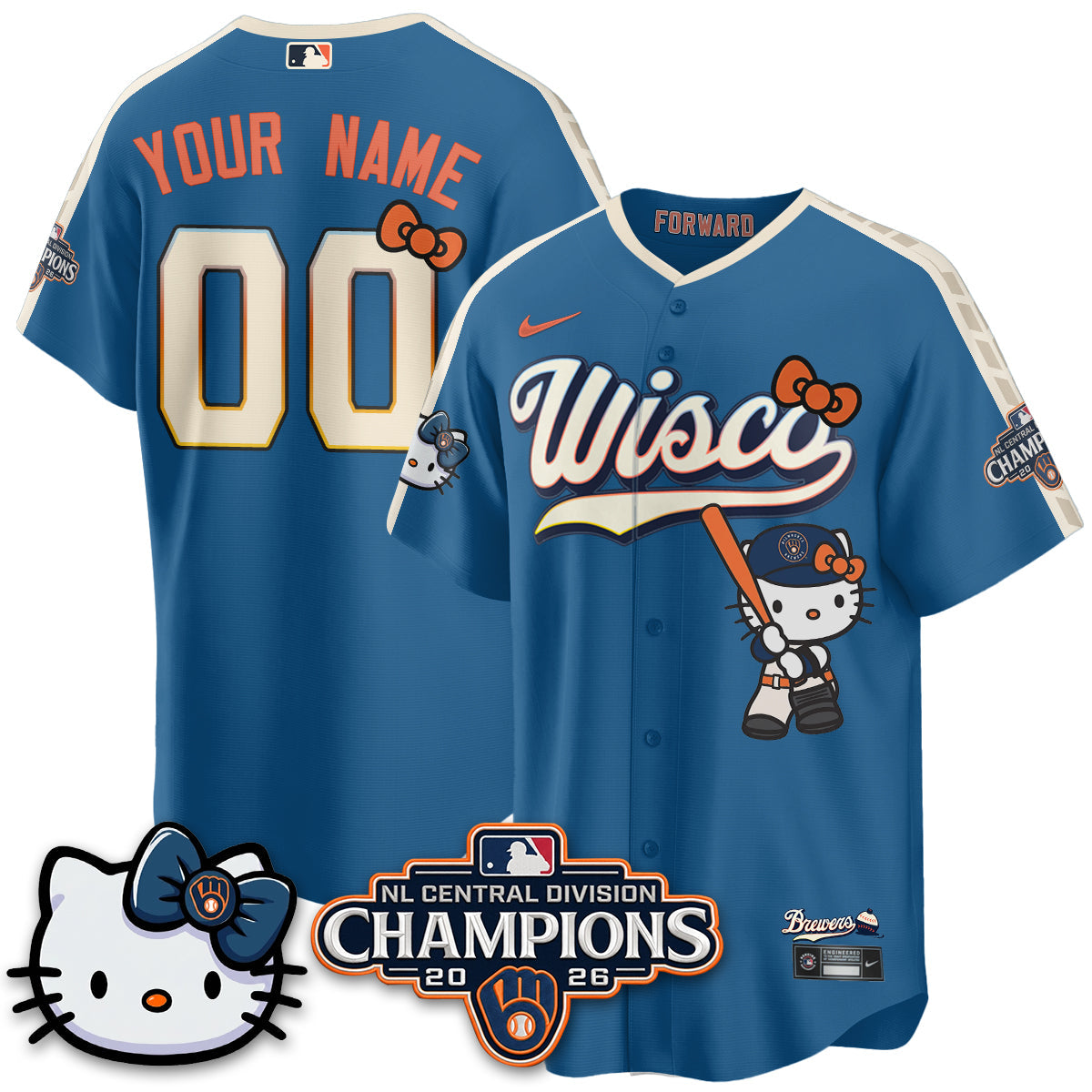 MIL NL Central Champs x Meow KT Vapor Custom Jersey - Stitched