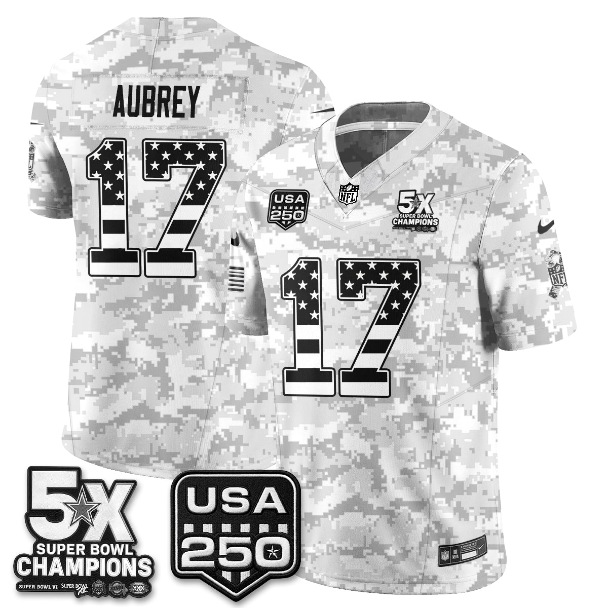DAL 2026 Salute to Service Edition Vapor Jersey V2- Stitched