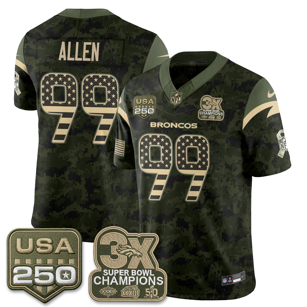 Denver Broncos 2026 Salute to Service Edition Vapor Jersey - Stitched