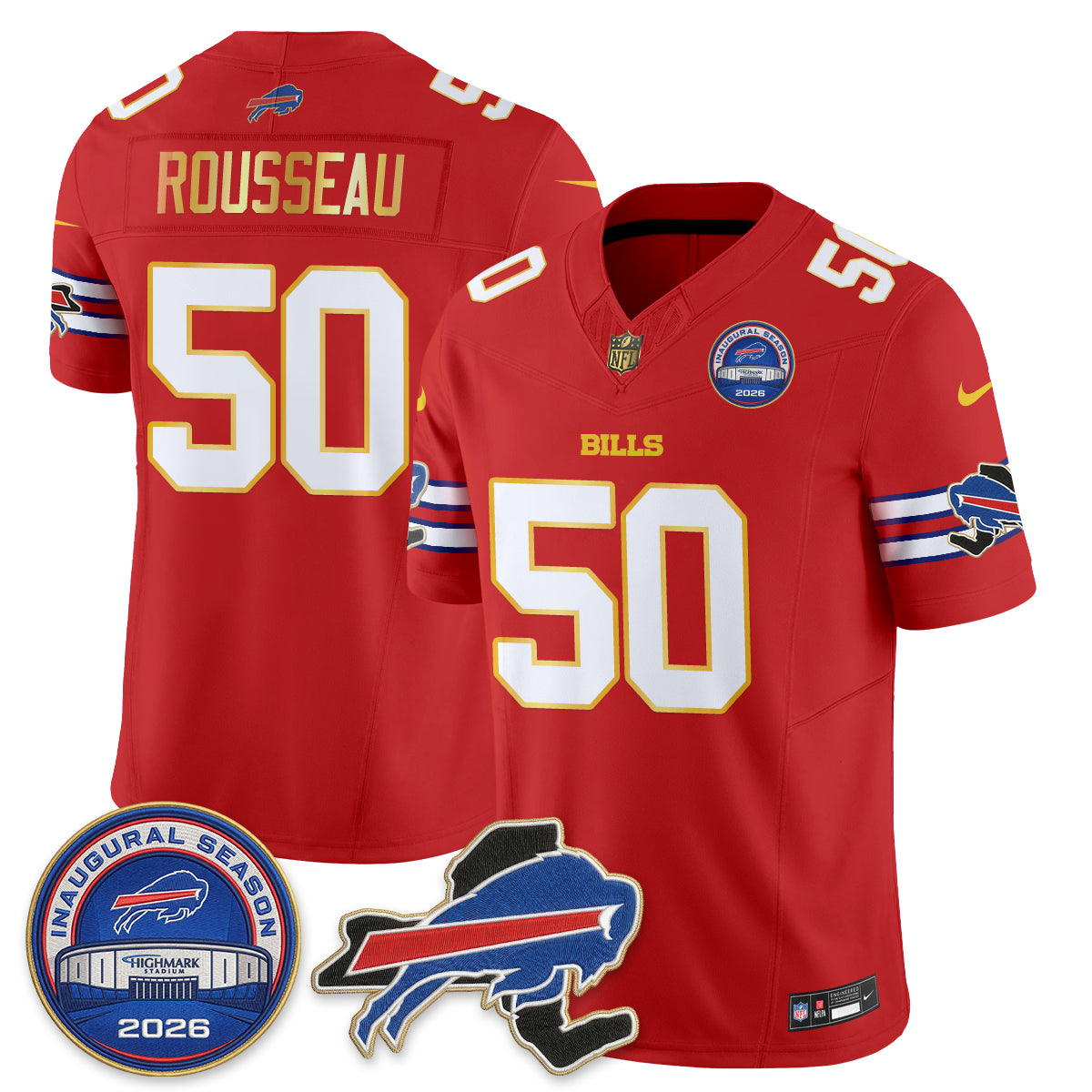 BUF 2026 Royal Gold Trim Edition Vapor Jersey - Stitched