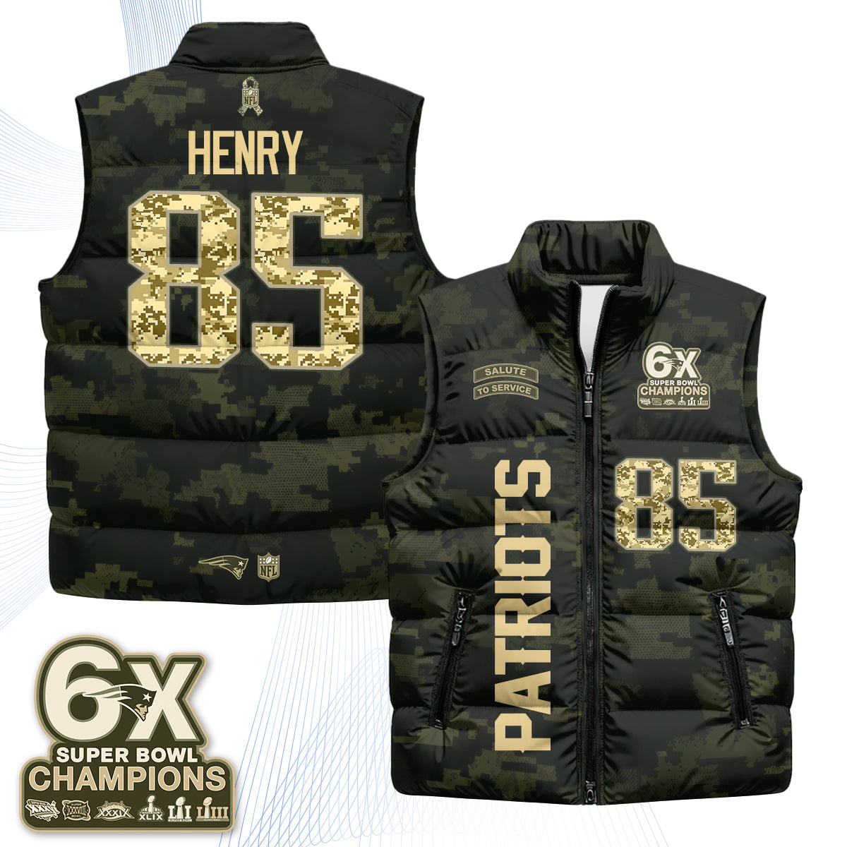 NE 2026 Salute to Service Puffer Vest - Printed