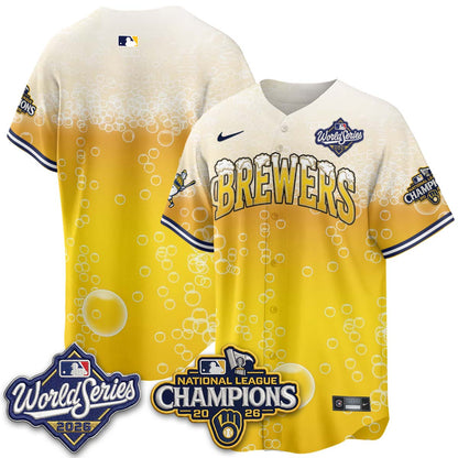 Milwaukee Brewers "Pitcher & Pint" 2026 NL Champions Vapor Jersey - Stitched