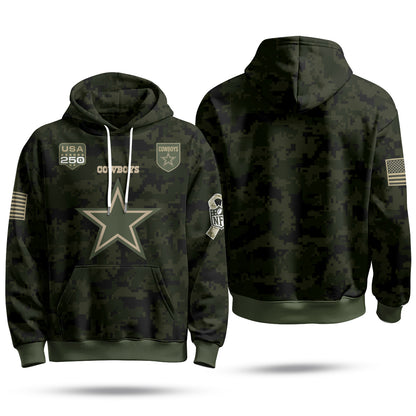 DAL 2026 Salute To Service Edition Pullover Hoodie - Printed