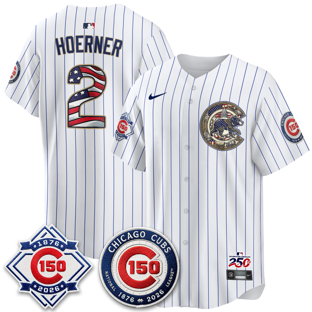 Chicago Cubs 2026 Independence Day USA Vapor Limited Jersey - Stitched