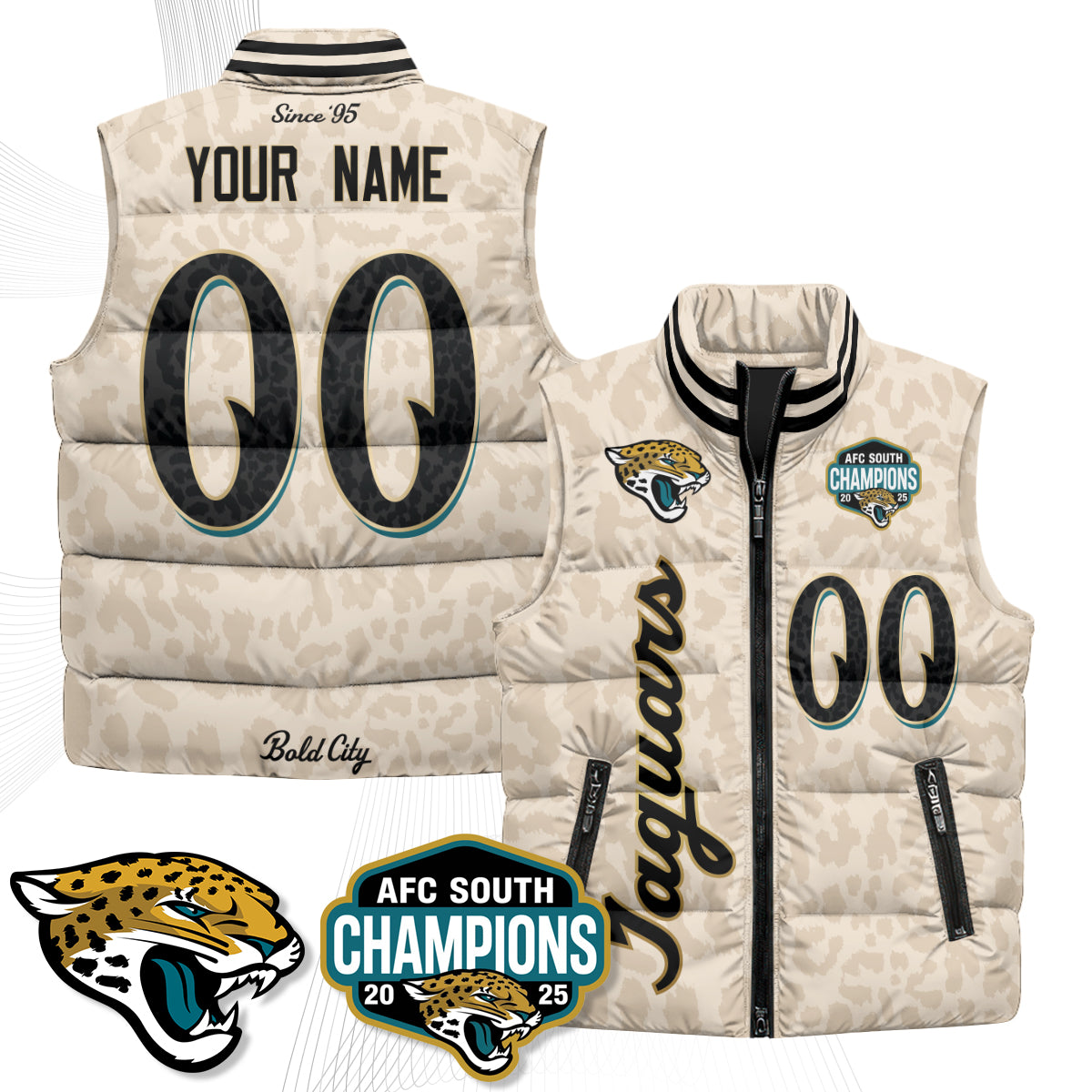 Jacksonville Jaguars 2026 Rivalries Custom Puffer Vest - Printed