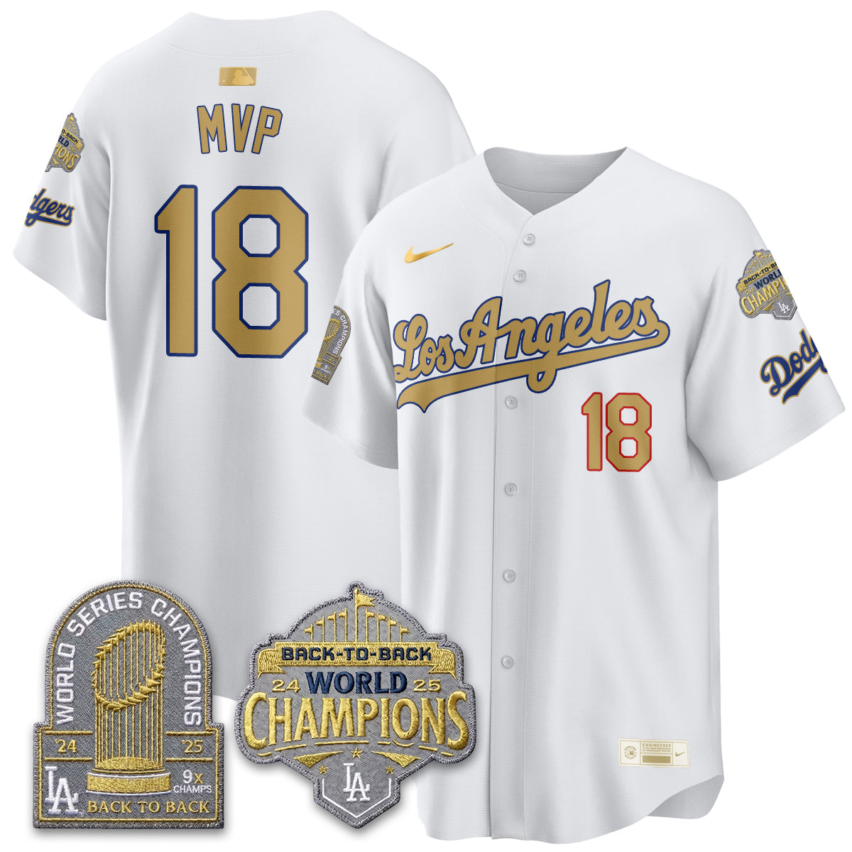 LAD Gold Collection Limited Gold Jersey - 9x & B2B Champs - All Stitched