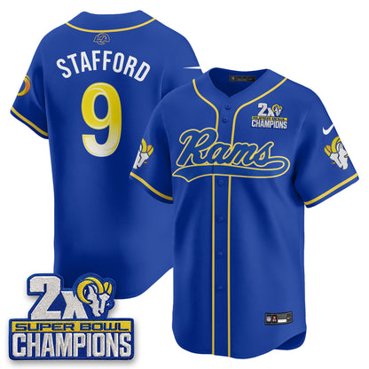 LAR 2X Champs Fearsome White Baseball Vapor Jersey - Stitched