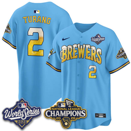 Milwaukee Brewers "Pitcher & Pint" 2026 NL Champions Vapor Jersey - Stitched