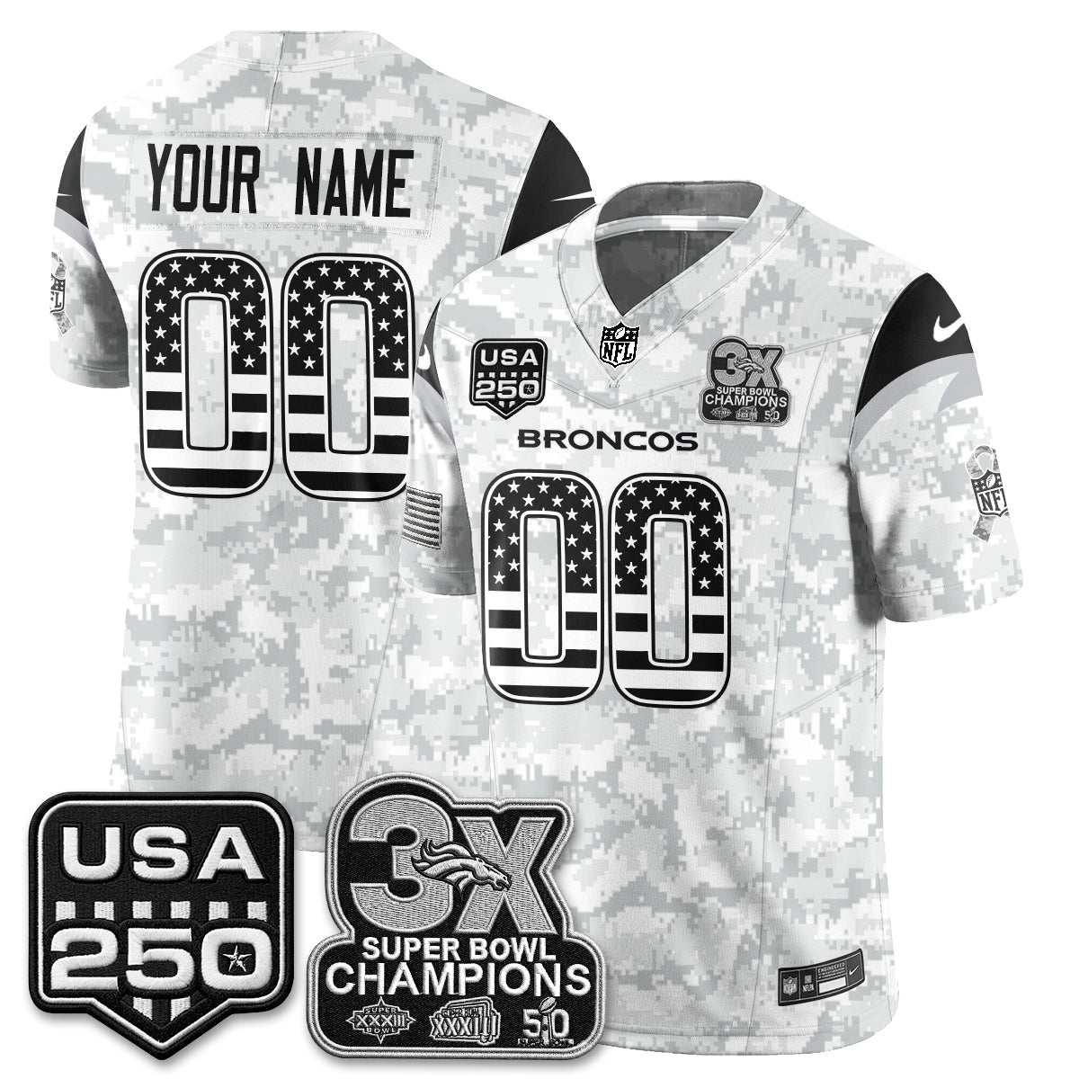 Denver Broncos 2026 Salute to Service Edition Vapor Custom Jersey - Stitched