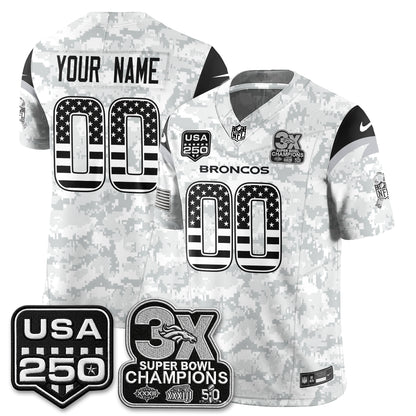 Denver Broncos 2026 Salute to Service Edition Vapor Custom Jersey - Stitched