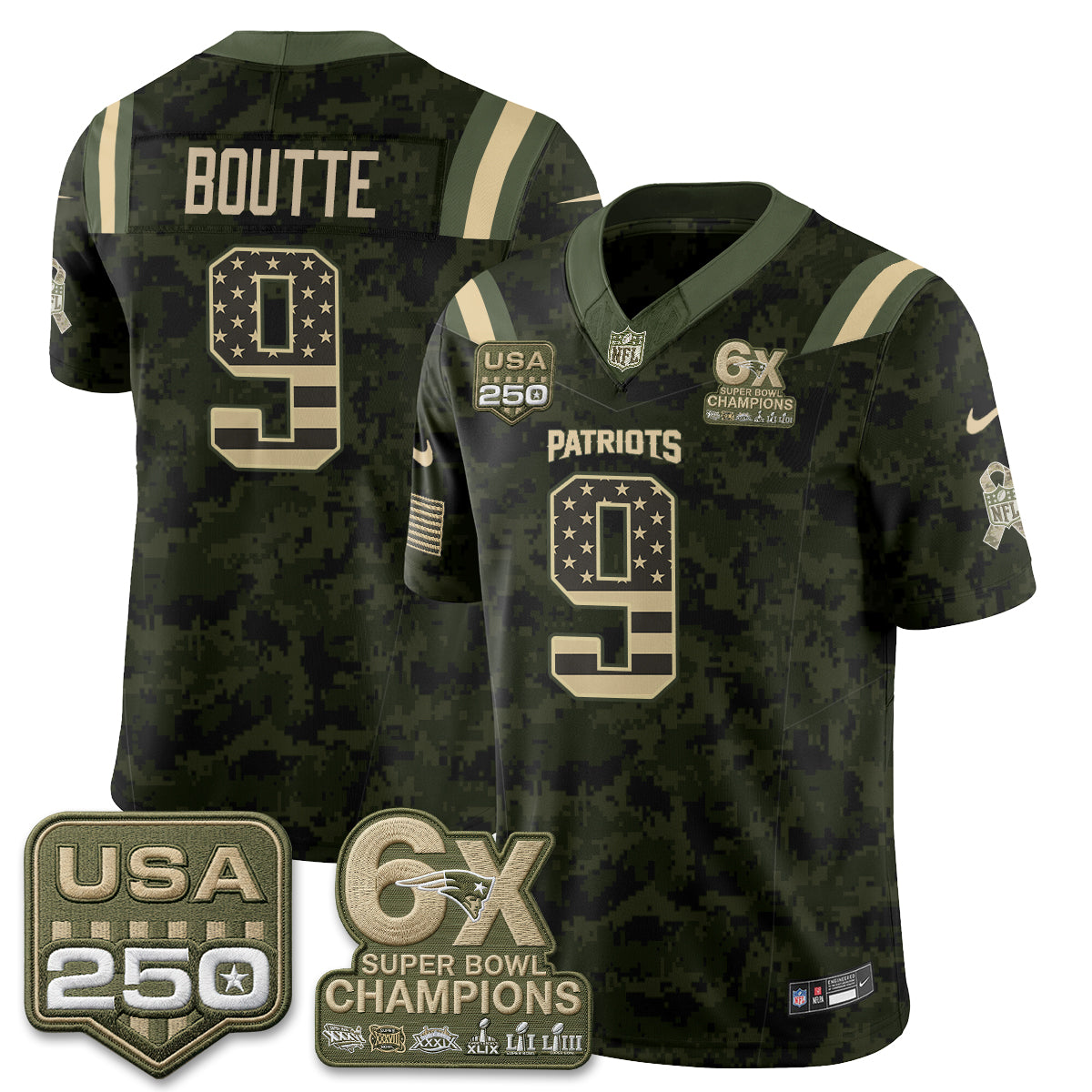 New England Patriots 2026 Salute to Service Edition Vapor Jersey - Stitched