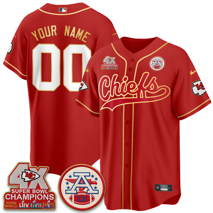 KC 4X Champs Gold Trim Edition Vapor Custom Baseball Jersey - Stitched