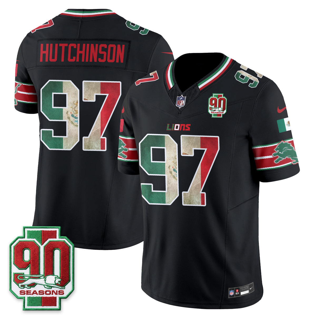 DET Mexico Edition Vapor Jersey - Stitched