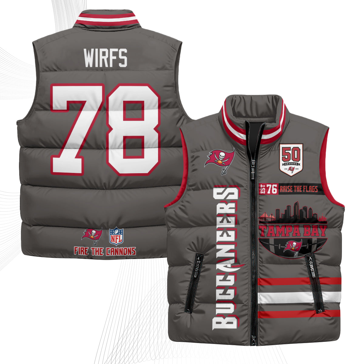 TB "Raise the Flags" Puffer Vest - Printed