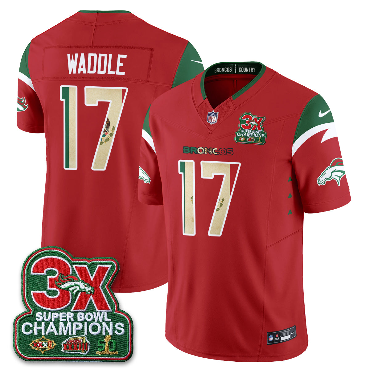 DEN 3X Champs Mexico Edition Vapor Jersey - Stitched