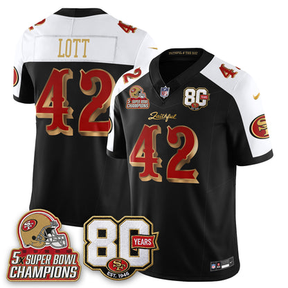 SF 80 Years & 5X Champs Rivalries Vapor Jersey - Stitched