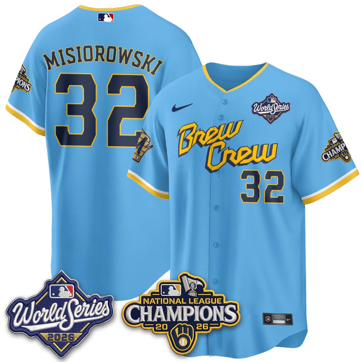 Milwaukee Brewers 2026 NL Champions Vapor Jersey - Stitched
