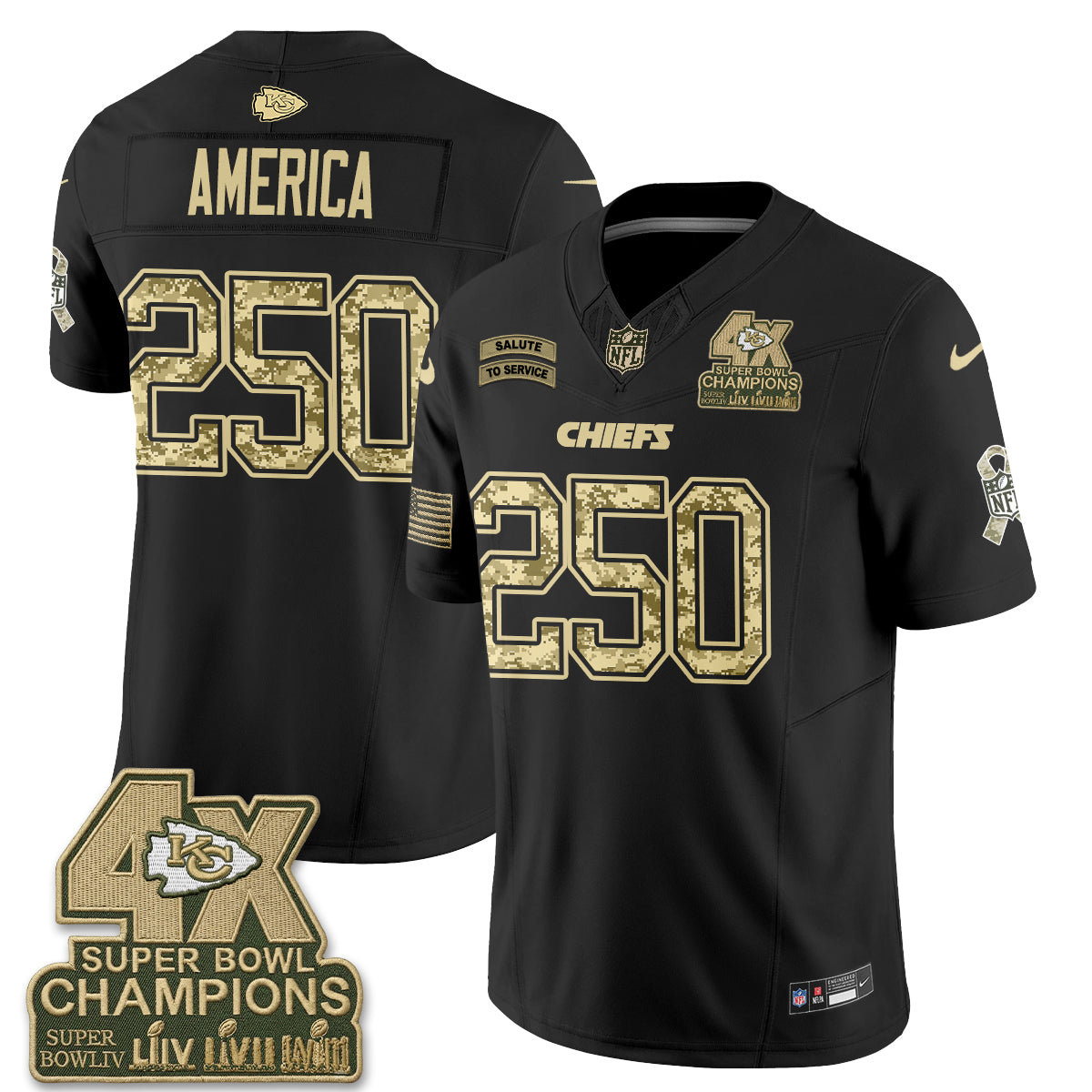 Kansas City Chiefs 2026 Salute to Service Vapor Jersey V2- Stitched