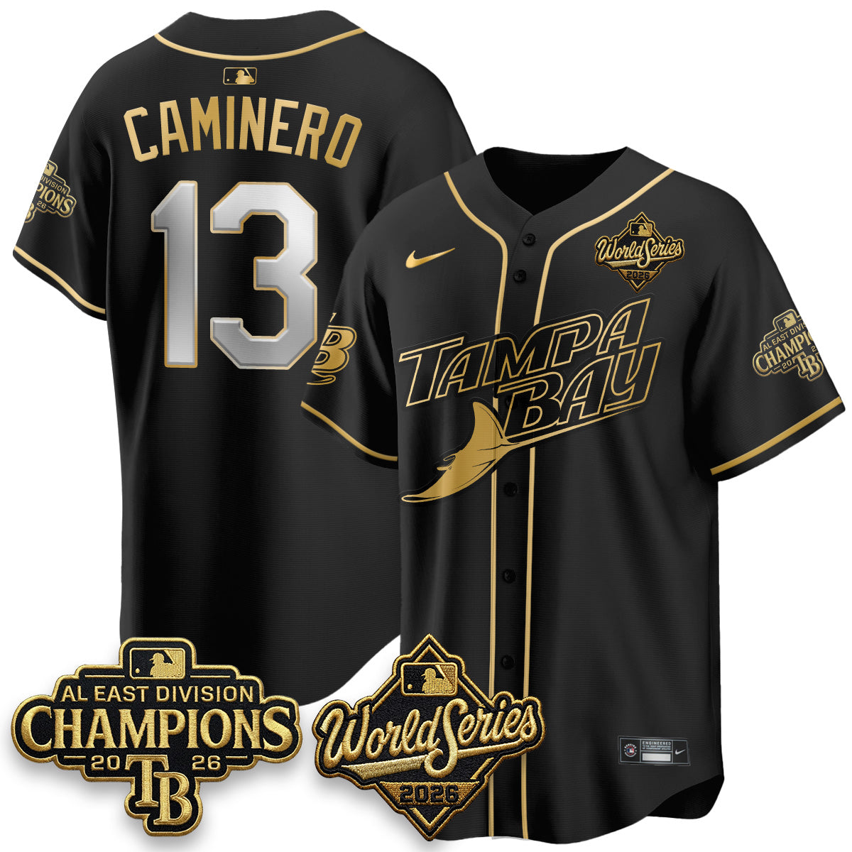 TB 2026 AL Champions Black Gold Edition Vapor Jersey - Stitched (V3)