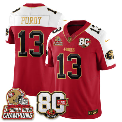 SF 80 Years & 5X Champs Vapor Jersey - Stitched