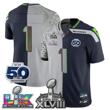 Seattle Seahawks SB LX Champs Split Edition Vapor Jersey - Stitch
