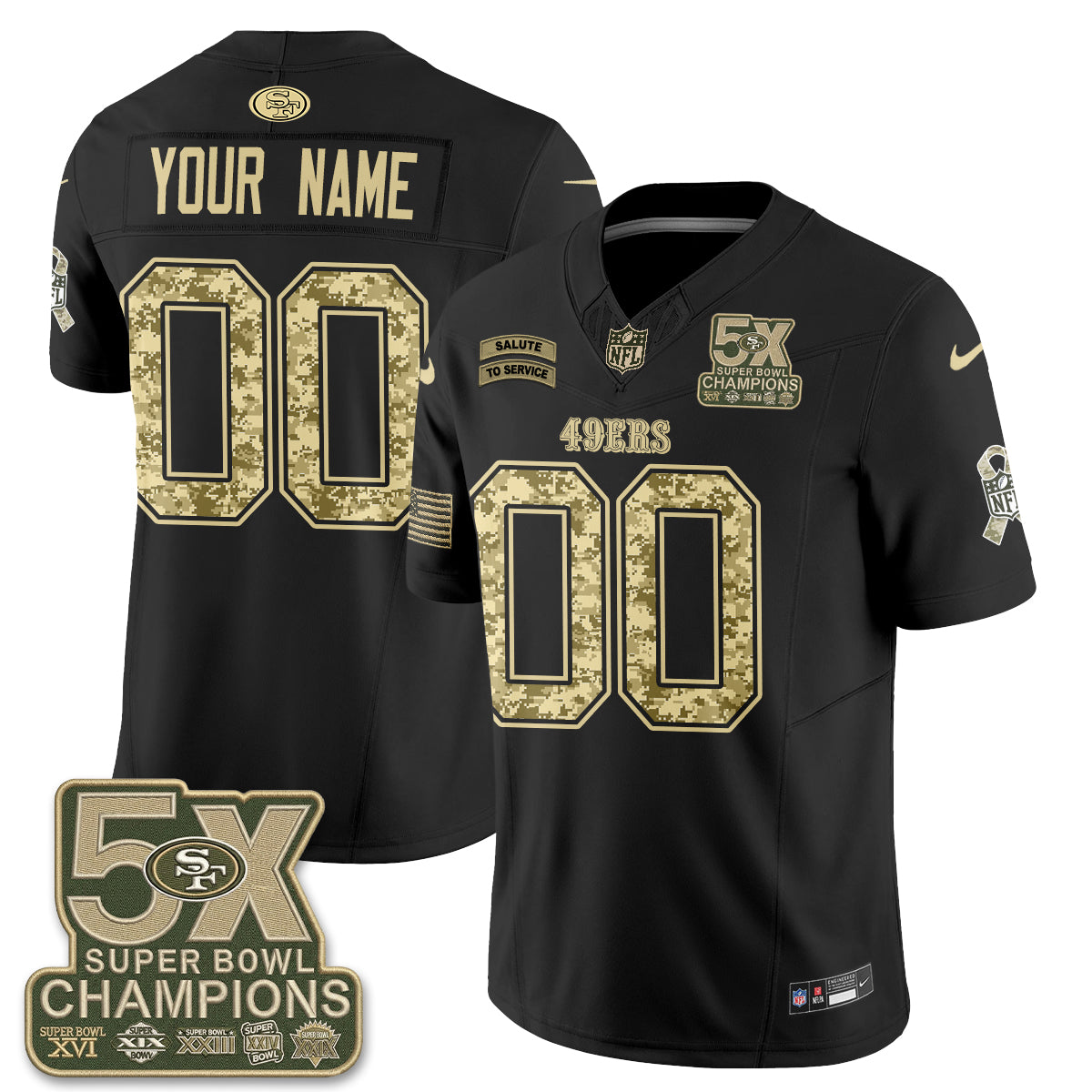 SF 2026 Salute to Service V2 Vapor Custom Jersey - Stitched