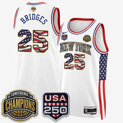 NYK 2026 NBA Eastern Conference Champions x Fourth of July Vapor Jersey - Stitched