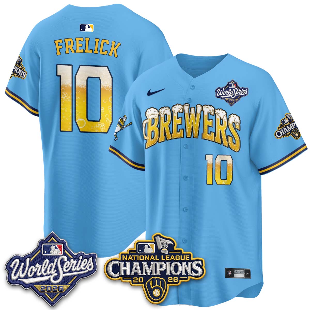 Milwaukee Brewers "Pitcher & Pint" 2026 NL Champions Vapor Jersey - Stitched