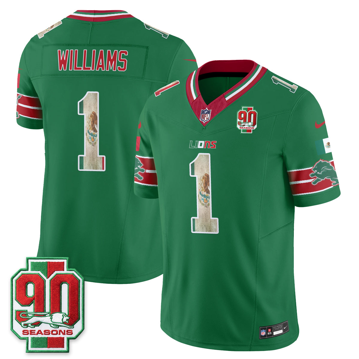 DET Mexico Edition Vapor Jersey - Stitched